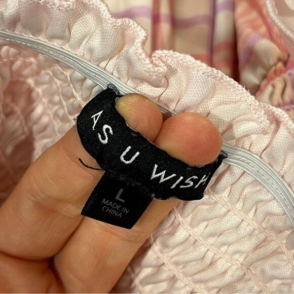 As U Wish Pink Plaid Sleeveless midi Dress size Large - Picture 8 of 12